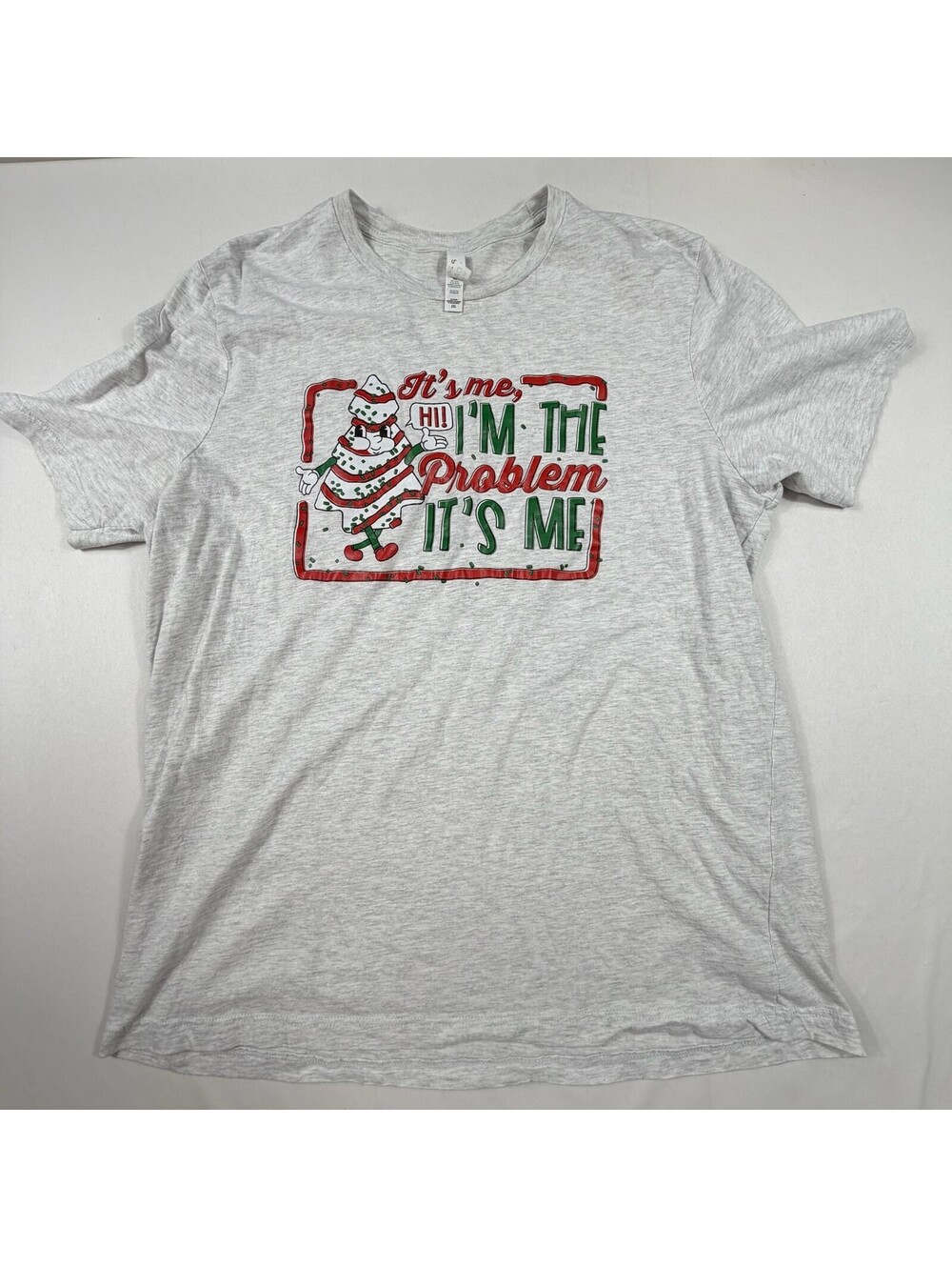 Bella+Canvas 2XL Gray Graphic T-Shirt with Christmas Design